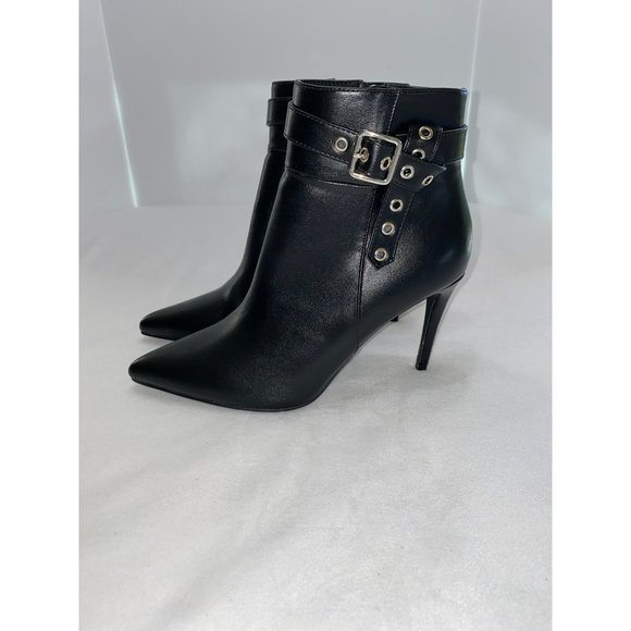 New Lulus Senne Black Pointed Toe High Heel Ankle Booties Size 9 - Picture 10 of 12